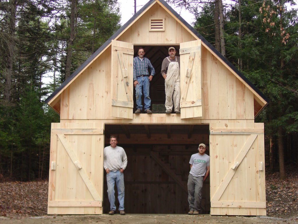 Groton Timberworks crew in barn